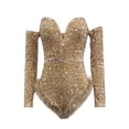 thumbnail image 4 of Jumpsuit Women'S Zipper Offshoulder Sequin Velvet Long Sleeve Bodysuit Sexy Body Suit Tops,Gold Mardi&nbsp;Gras Women'S Polyester Jumpsuit M, 4 of 6