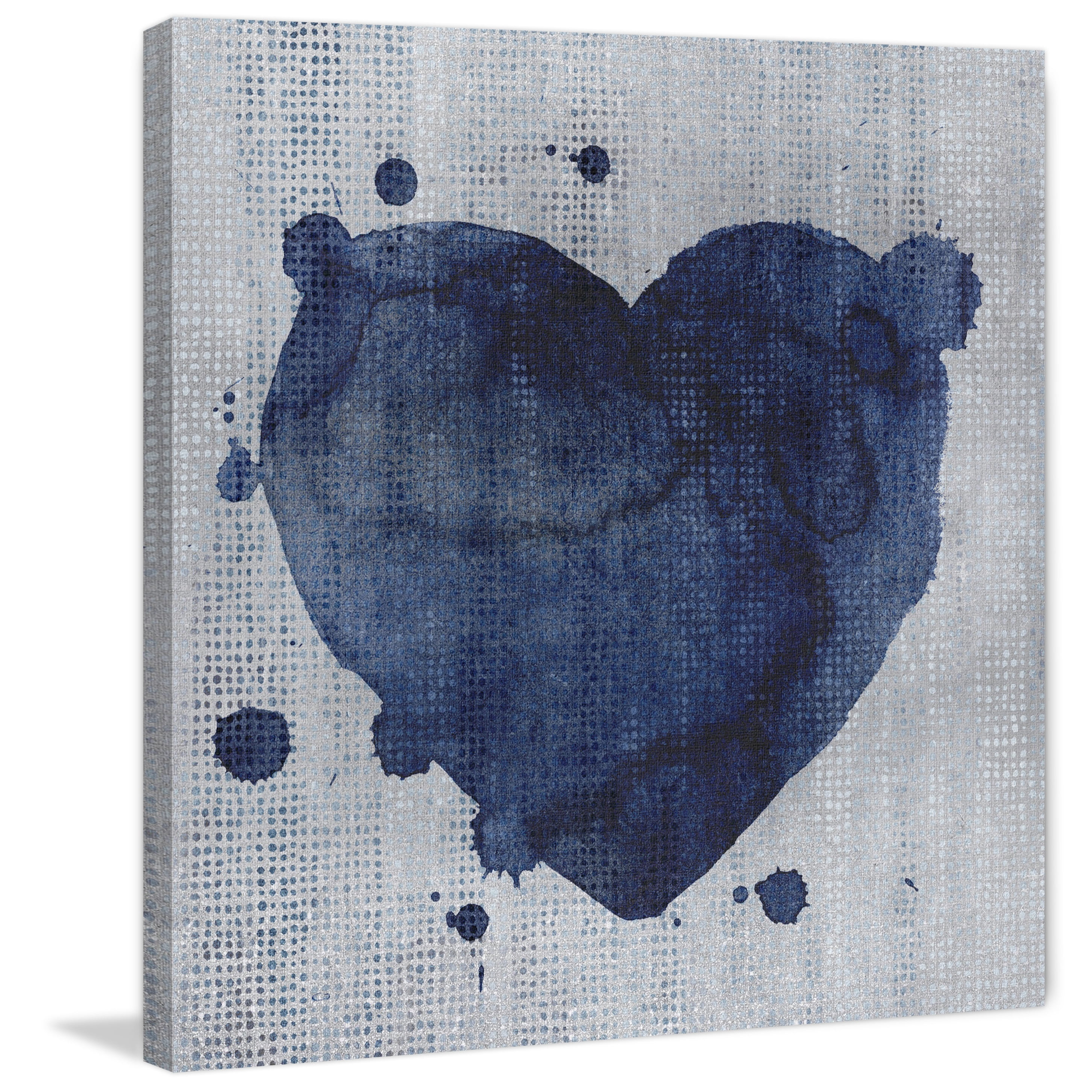 "Blue Heart" Painting Print on Wrapped Canvas