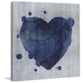 thumbnail image 2 of "Blue Heart" Painting Print on Wrapped Canvas, 2 of 7