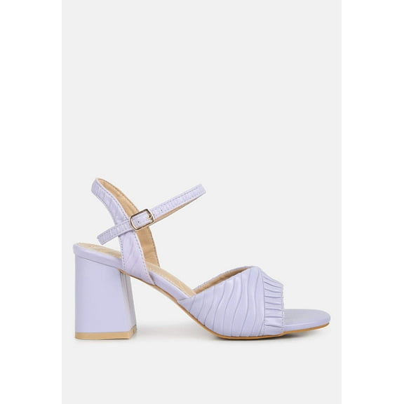 Nicholas Pleated Strap Block Heel Sandals