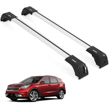 ERKUL 220lbs Roof Rack Cross Bars for Kia NIRO 2016-2022 | Aluminum Crossbars with Anti Theft Lock for Rooftop | Compatible with Flush Rails - Silver
