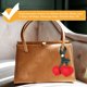 thumbnail image 5 of Encanto de Bolsa de Cereza, Llavero de Cereza de Cuero PU para Mujeres, Lindo Encanto de Bolsa para Accesorios de Bolsa, Rosa-Verde, 5 of 7