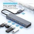 thumbnail image 3 of USB Port Expander, 5 Gbps 4 in 1 Portable Aluminum Alloy USB Docking Station Plug and Play  Heat Dissipation  for Keyboard, 3 of 8