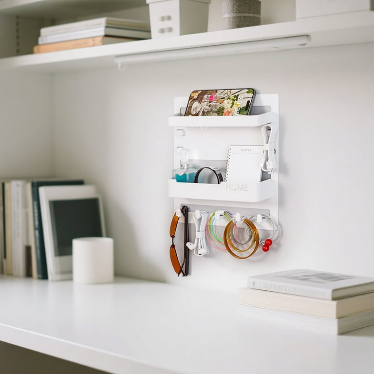 Bedside Shelf Wall Mount Phone Holder Organizer Stick On Adhesive