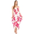 thumbnail image 5 of Sakkas Hamisi Women's Tube Spaghetti Strap Floral Print Summer Casual Short Dress - W-Pink - One Size, 5 of 5