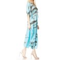 thumbnail image 4 of Sakkas Maitte Women's V neck Caftan Dress Cover-up Beach Print Kaftan Long Boho - Turq - One Size, 4 of 5
