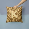 thumbnail image 2 of Letter K Initial Monogram - Giraffe Fabric Decorative Pillow, 2 of 4
