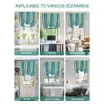 thumbnail image 5 of Blue Yellow Tie Up Curtains for Windows 54 Inch Length Balloon Curtains Kitchen Adjustable Balloon Window Shade Vintage Farmhouse Abstract Wooden Grain Tie Up Valance Bathroom Curtain Window 42"x54", 5 of 6