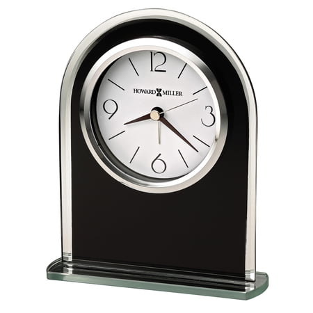 Howard Miller Ebony Luster Black and Silver Finish Quartz Alarm Clock #Q GM 7431