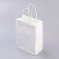 thumbnail image 2 of White Rectangle Kraft Paper Bags with Paper Twine Handles for Shopping or Gift, 2 of 4