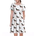 thumbnail image 1 of Bixox Robe d'Été à Manches Courtes pour Femmes Robe Ample Longueur Genou avec Poches-Dachshund Dog, 1 of 7