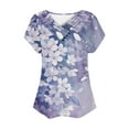 thumbnail image 4 of SEMPAI T-Shirts Women tops Short Sleeve V-Neck Womens Summer tops Summer tops Classic Fit Trendy Print Oversized T-shirts for Ladies Womens tops, 4 of 4