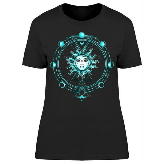 Mystical Drawing Sun T-Shirt Women -Image by Shutterstock, Female Large