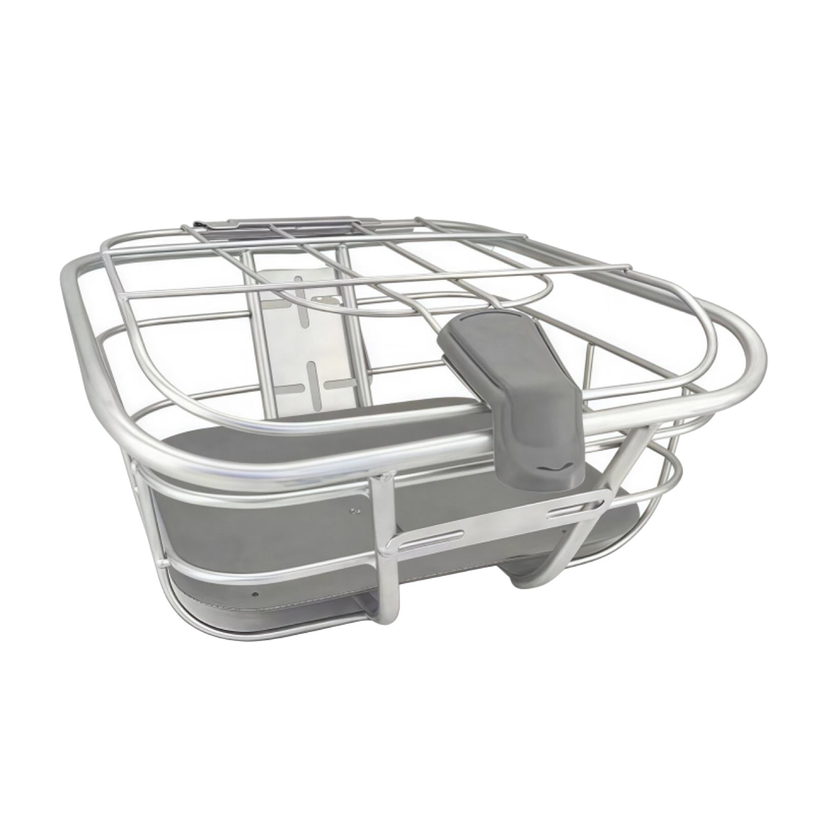 harayaa Electric Bike Front Basket Bicycle Storage Basket for Riding Biking Shopping silver