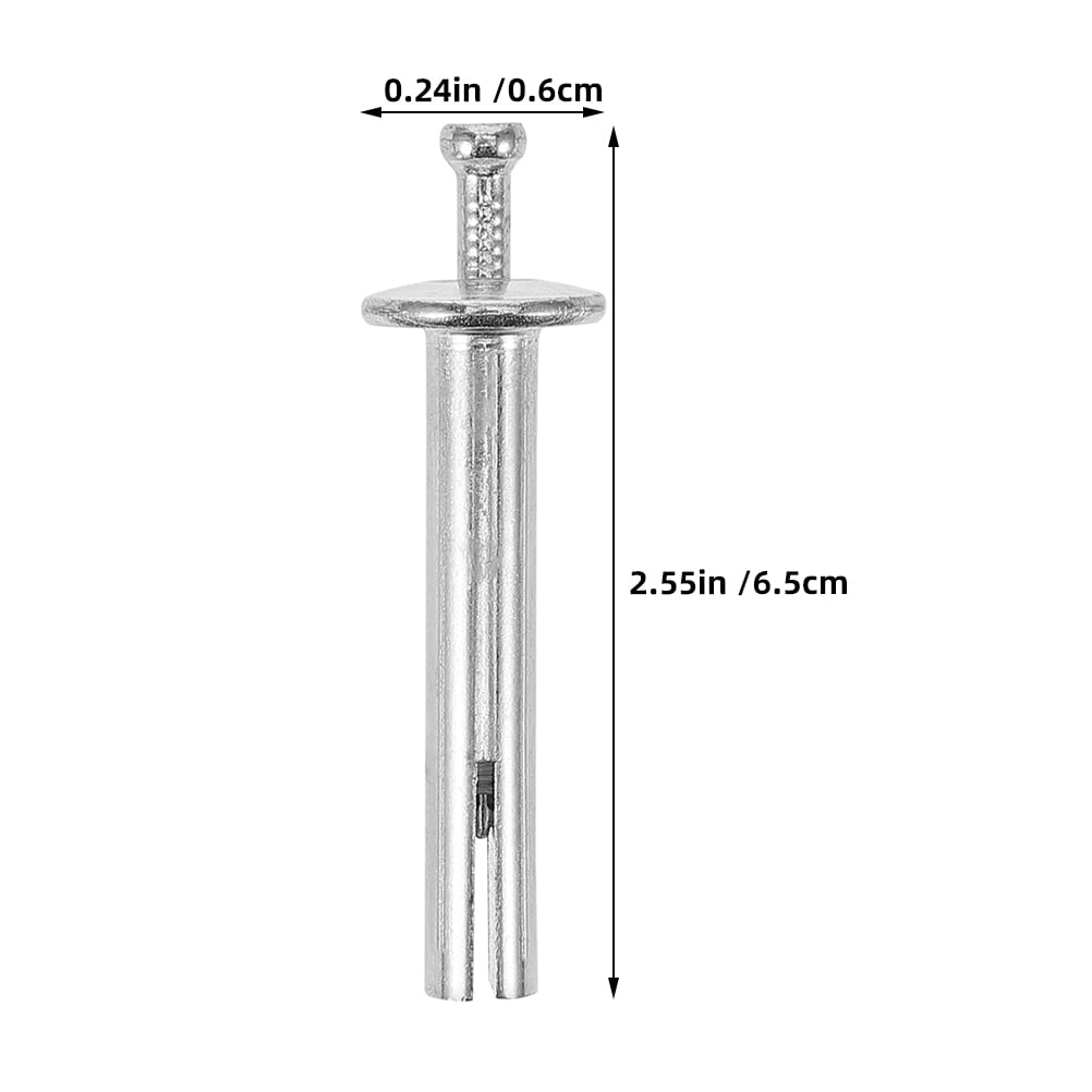 Masteelf 100pcs Expansion Fastener Nails 8x50mm Drive-In Anchor Nails For Concrete Walls Heavy Duty Wall Screws Metal Bolt For Concrete And Masonry Anchors