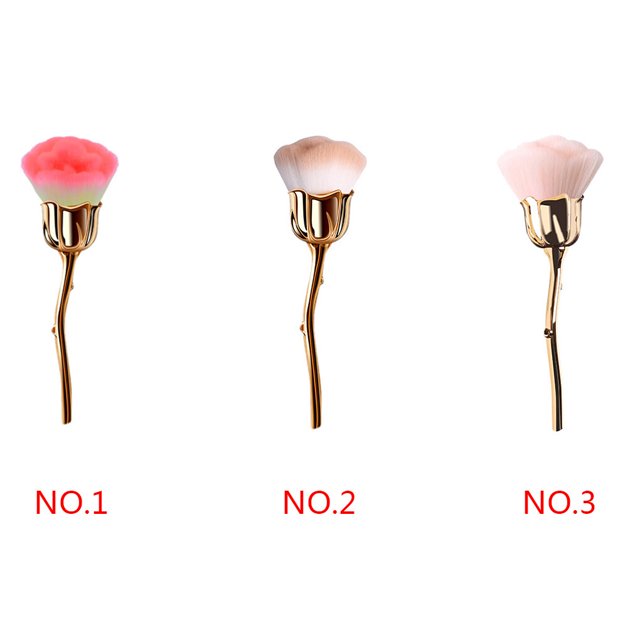 Brosse à Poussière pour Art des Ongles, Design Tête de rose, Poils Doux, Outils de Manucure