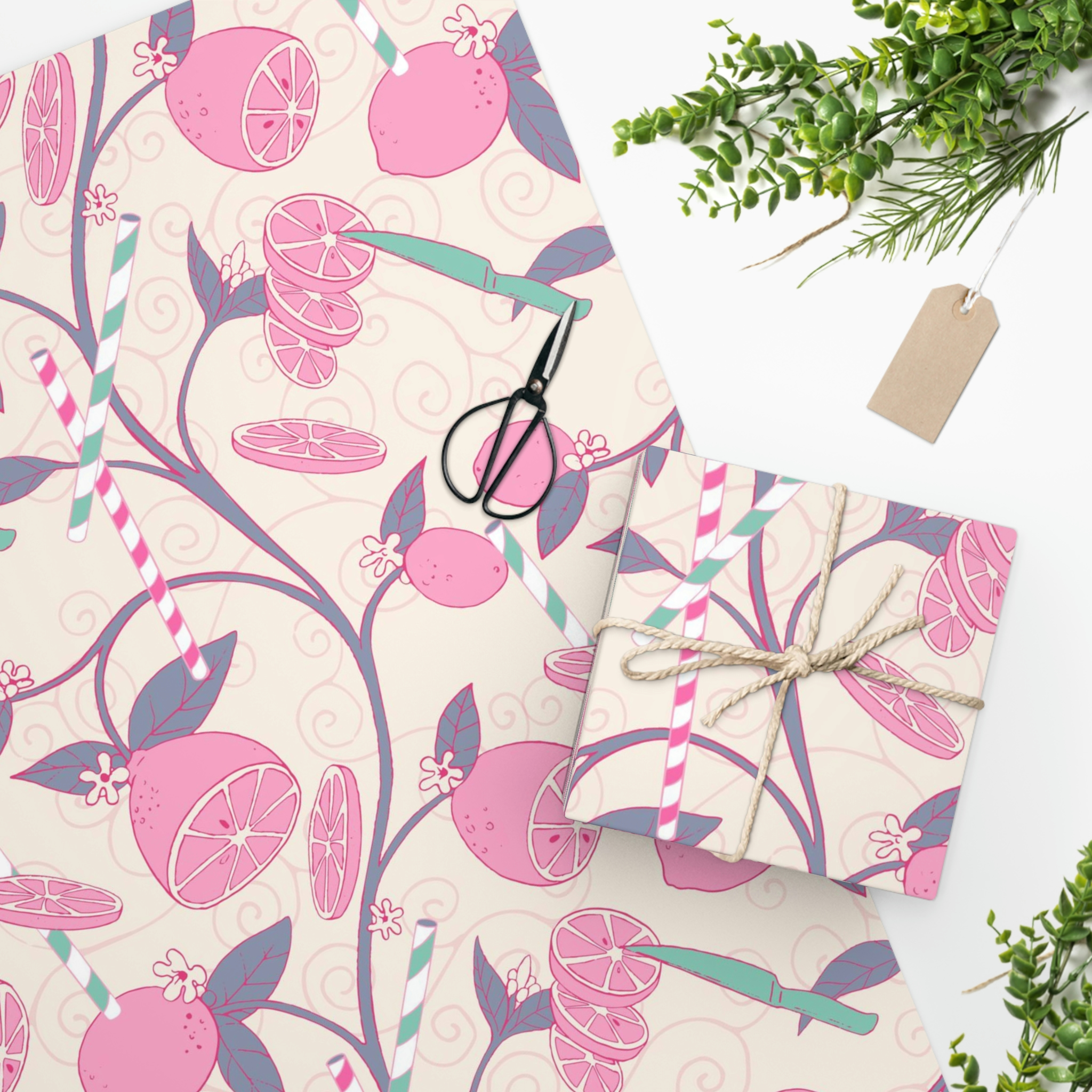Wrapping Paper Pink Lemonade