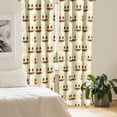 thumbnail image 2 of Ambesonne Emoji Art Curtains, Sprinkle Look Lines Faces, Pair of 28"x84", Pale Yellow and Dark Cocoa, 2 of 5