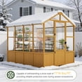 thumbnail image 5 of Sylviera 6x8ft Walk-In Wooden Greenhouse, Pine Frame & Polycarbonate Panels, Reinforced Roof, Lockable Door, Outdoor Backyard Plant Growing, 5 of 8