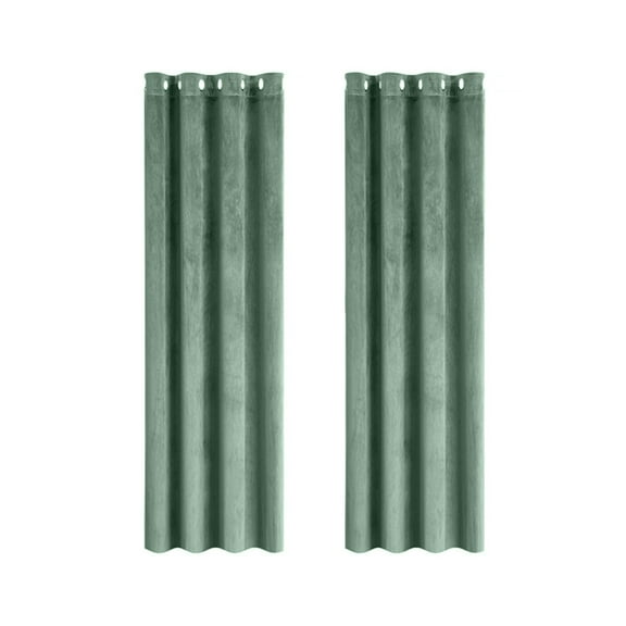 VWRXBZ Blackout Curtains, 52x63 Inch Velvet Drapes Thermal Insulated Curtains Long Drapes for Bedroom Living Room Darkening Noise Reducing Soft Window Treatments Grommet for Living Room