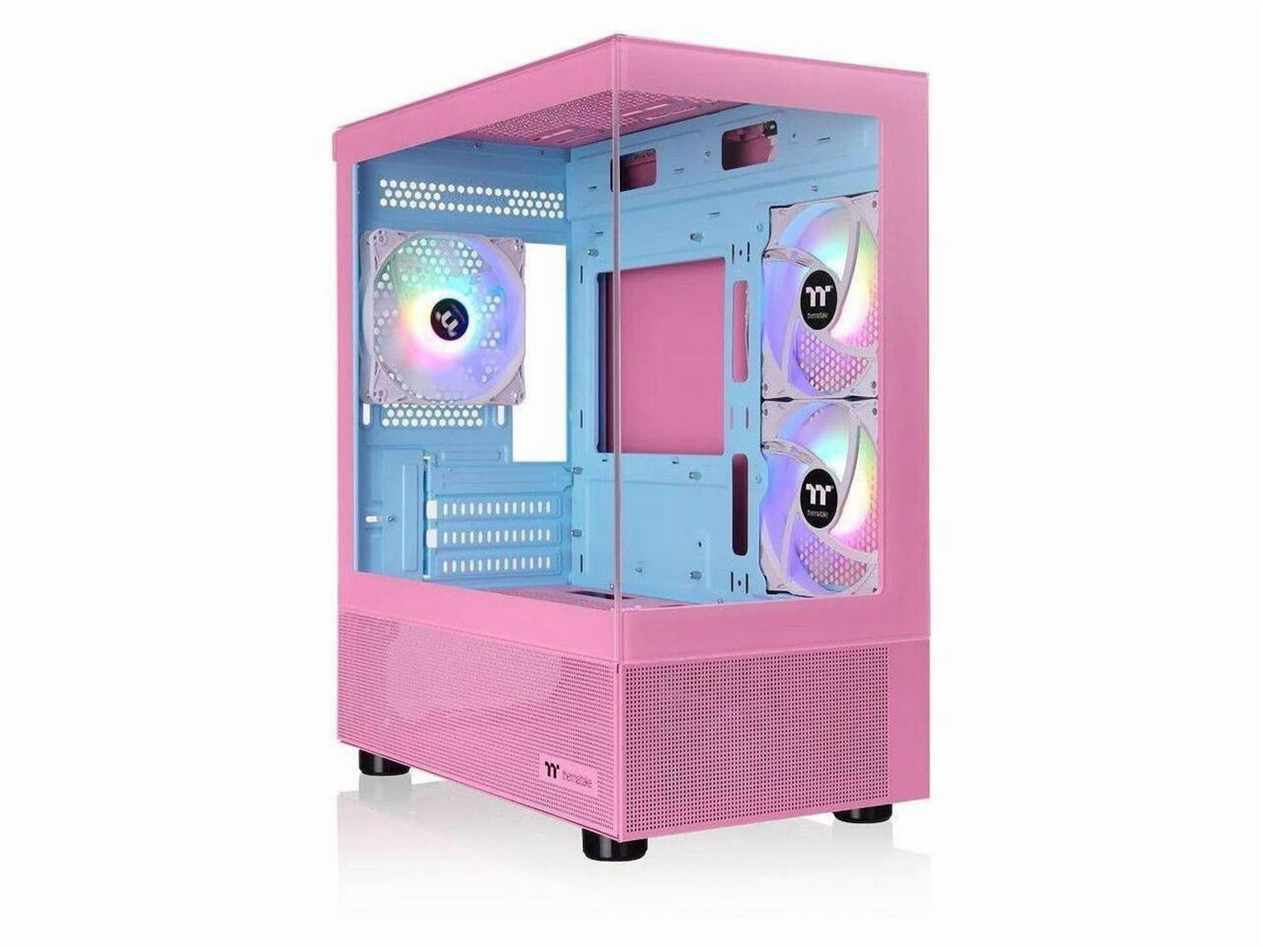 Thermaltake View 170 TG ARGB Bubble Pink Micro Chassis - Micro Tower - Bubble Pink - Tempered Glass, SPCC - 3 x Bay - 3 ? 120mm Fan(s) Installed - Micro ATX, Mini ITX Motherboard Supported - 2 x Fa...