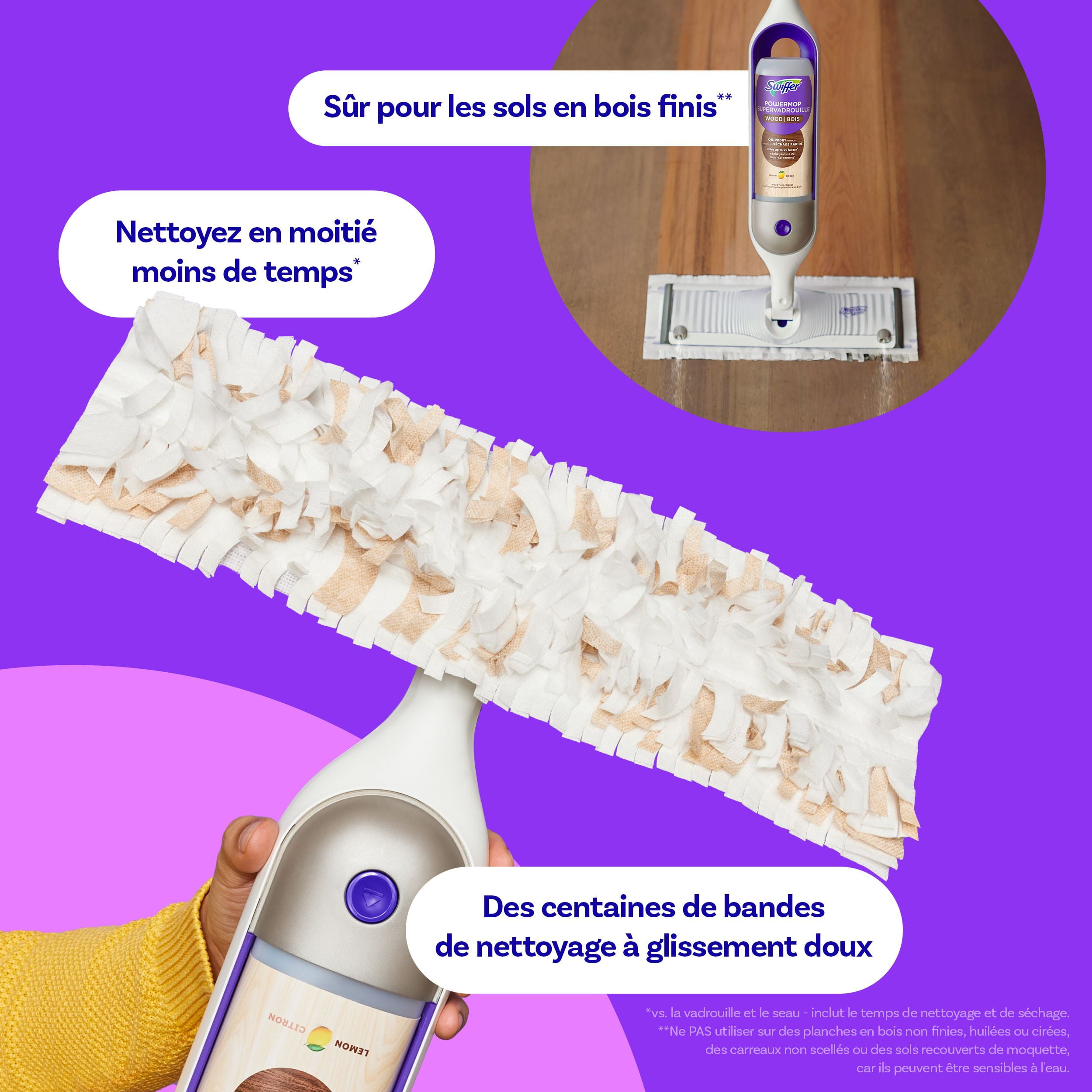 Swiffer PowerMop Wood Mopping Pad Refills for Floor Cleaning, 5CT