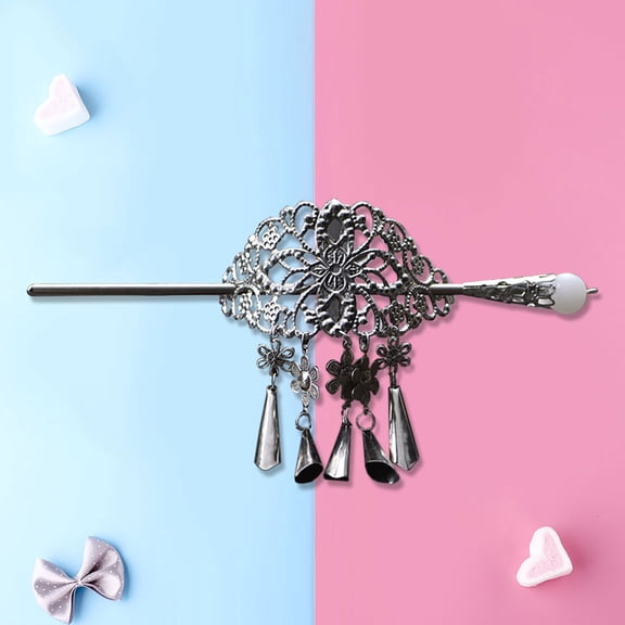 HONMEET 2pcs Vintage Alloy Hair Barrettes for Women, Stylish Hair Styling Accessories with Stick