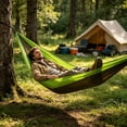 thumbnail image 5 of Portable Foldable Outdoor Hammock, Nylon Multicolor Single/Double Size With Solid Load Capacity, Compact Hanging Swing for Camping, Travel, Backyard Leisure Rest, 5 of 5