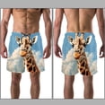 thumbnail image 3 of luoweisi Men's Beach Shorts Quick Dry Swim Trunks with Mesh Lining Giraffe S, 3 of 5