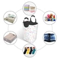 thumbnail image 5 of Waterproof Collapsible Laundry Hamper, Love Graffiti Aluminum Handle Laundry Bag Storage Basket, 50L, 5 of 6