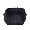 thumbnail image 1 of Freidora de aire cuadrada de silicona Bandeja para hornear Cesta de pollo frito Estera Parrilla Pan (Negro), 1 of 8