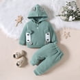 thumbnail image 2 of ASFGIMUJ Toddler Boys Girls Long Sleeve Cartoon Bear Hooded T Shirt Pullover Tops Pants Outfits,Size 12 Months-18 Months, 2 of 7
