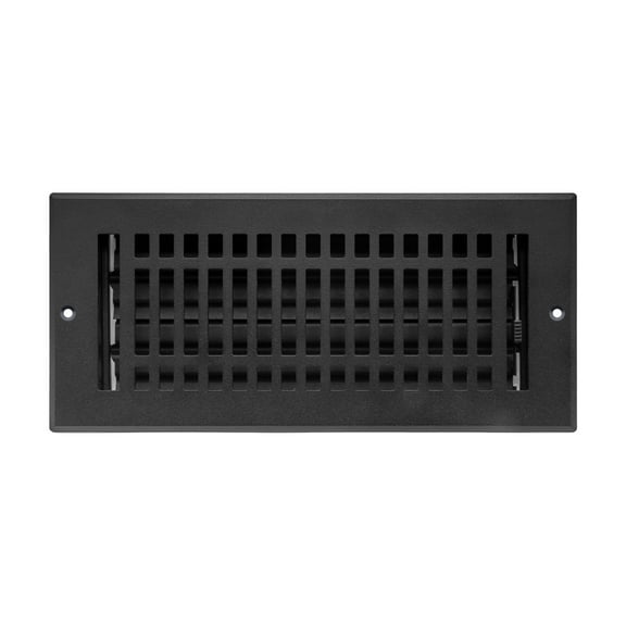 Naiture Louvered Wall Register, Contemporary Style Stainless Steel with Damper or Lever, Duct Size 4" X 10" (Overall Size 5-1/4" X 11-5/8"), Black Finish