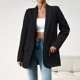 thumbnail image 3 of Abrigo Blazer informal para mujer Chaqueta de cuello de solapa de color sólido Chaquetas de oficina de trabajo elegantes Cgtredaw Negro M para Mujer, 3 of 6