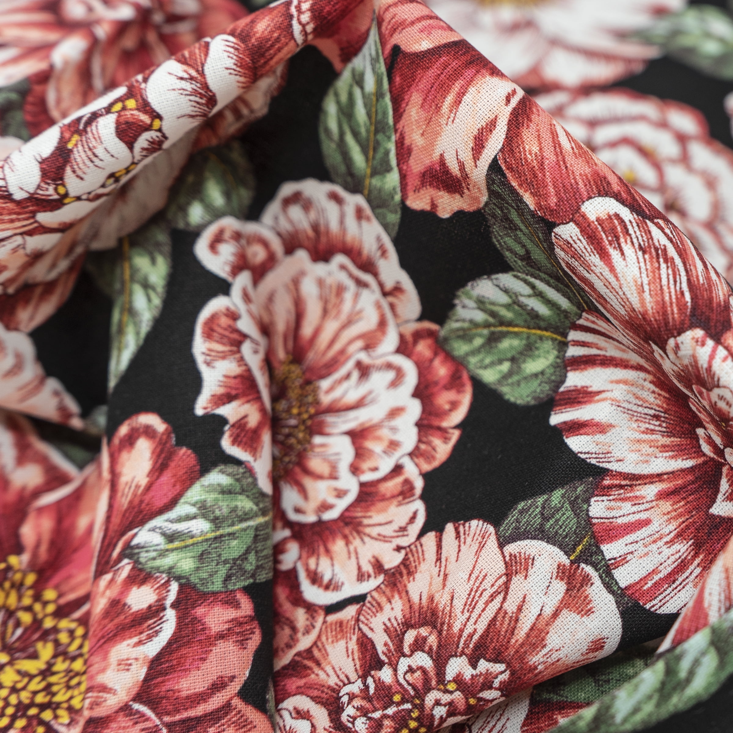 Waverly Inspirations 44" 100% Cotton Bridget Flower Sewing & Craft Fabric By the Yard, Black, Pink and Green