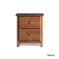 thumbnail image 2 of Grain Wood Furniture Shaker 2-Drawer Bedside Nightstand, Solid Wood with Walnut Finish, 2 of 7