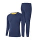 thumbnail image 1 of Conjunto de ropa interior térmica para hombre con capa base con forro polar, parte superior e inferior cálidas para esquiar en invierno, azul oscuro, 1 of 8