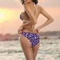 thumbnail image 5 of Dreamtimes Neon Purple Leopard Print Animal Skin Pattern Sexy Two Piece Bikini Swimsuit Swimwear Set for Women, X-Large, 5 of 6