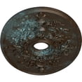 thumbnail image 3 of Ekena Millwork 30 3/4"W x 21 1/4"H x 3 7/8"ID x 1 5/8"P Alexa Ceiling Medallion (Fits Canopies up to 5 5/8"), Hand-Painted Bronze Blue Patina, 3 of 6