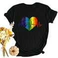 thumbnail image 5 of Dovford T Shirts Women Rainbows Heart Graphic Tees Shirts LGBT Shirts Casual Short Sleeve Tops, 5 of 7