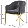 thumbnail image 5 of Meridian Furniture Xavier Grey Velvet Dining Chair, 5 of 5