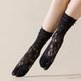 thumbnail image 7 of Jiibva Flip Flop Socks 1 Pairs Lace Toe Socks Women Tabi Geta Socks Hollow Out Mesh High Tube Cotton Socks With Separate Fingers, 7 of 7