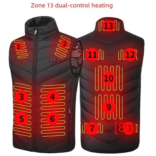 Chaleco calefactor de cuello alto para hombre, chaleco de algodón, chaleco calefactor eléctrico, fuente de alimentación USB, temperatura constante inteligente