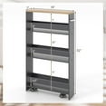 thumbnail image 3 of Costway Rolling Kitchen Slim Storage Cart Mobile Shelving Organizer with Handle, 3 of 9