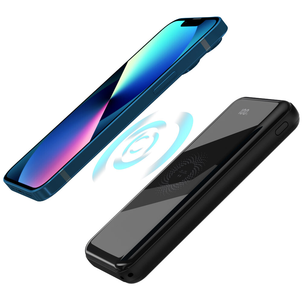 4 USB Power Bank, Ultra High Capacity Wireless Power Bank Fast Charging External Battery with Battery LCD Display
