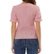 thumbnail image 3 of Blusa de cuadros de cuello cuadrado y manga corta para mujer Inspire Chic, color rojo, 3 of 6