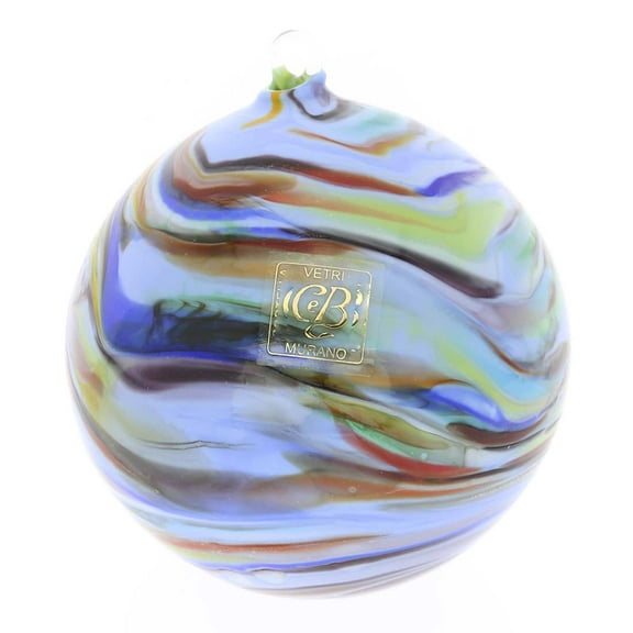 GlassOfVenice Murano Glass Chalcedony Christmas Ornament - Turquoise