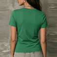 thumbnail image 4 of Womens Short Sleeve Wrap T Shirt V Neck Ruched Slim Fit Casual Solid Color Blouse S, 4 of 4