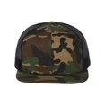 thumbnail image 1 of Richardson Unisex 511 Flatbill Trucker Adjustable Snapback Baseball Cap, Split Green Camo/Black, One Size Fits Most, 1 of 1
