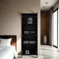 thumbnail image 2 of DEPOT E-SHOP Ghent Armoire, 2 Doors, 4 Shelves, Black Wengue, 2 of 5